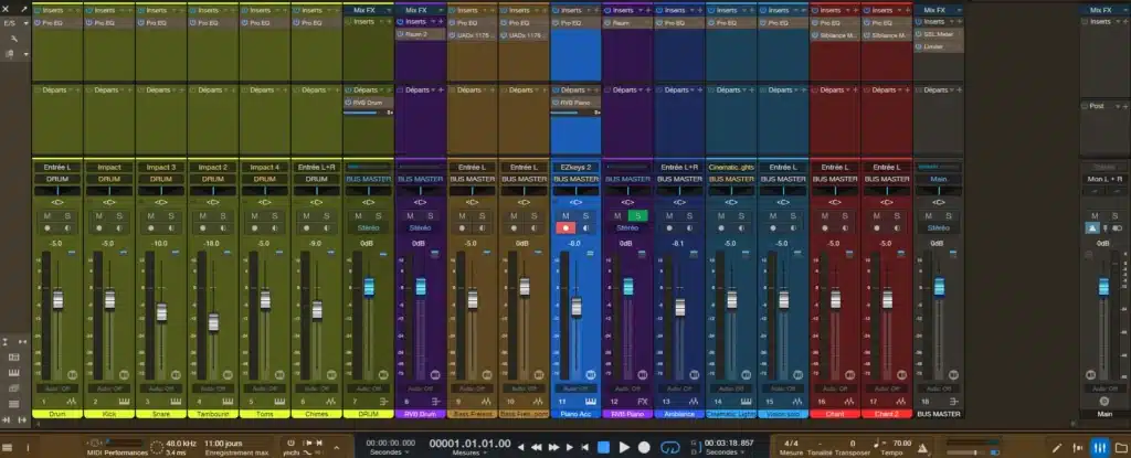 Capture de console pour pistes audio et midi dans Fender Studio Pro