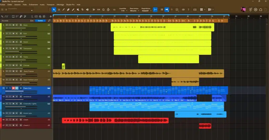 Capture de pistes audio et midi dans Fender Studio Pro